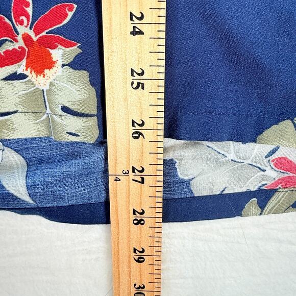 Puritan Mens Blue Tropical Hawaiian Floral Print Short Sleeve Button Up Shirt S - Picture 5 of 6